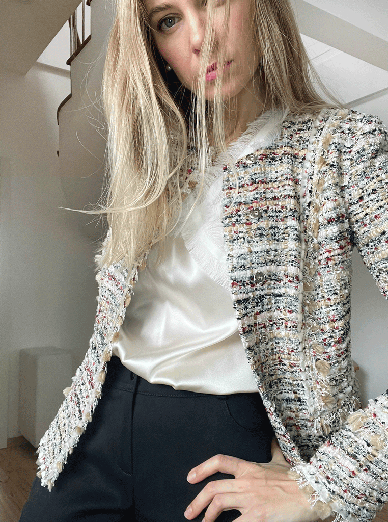 Fringed tweed jacket | FG atelier