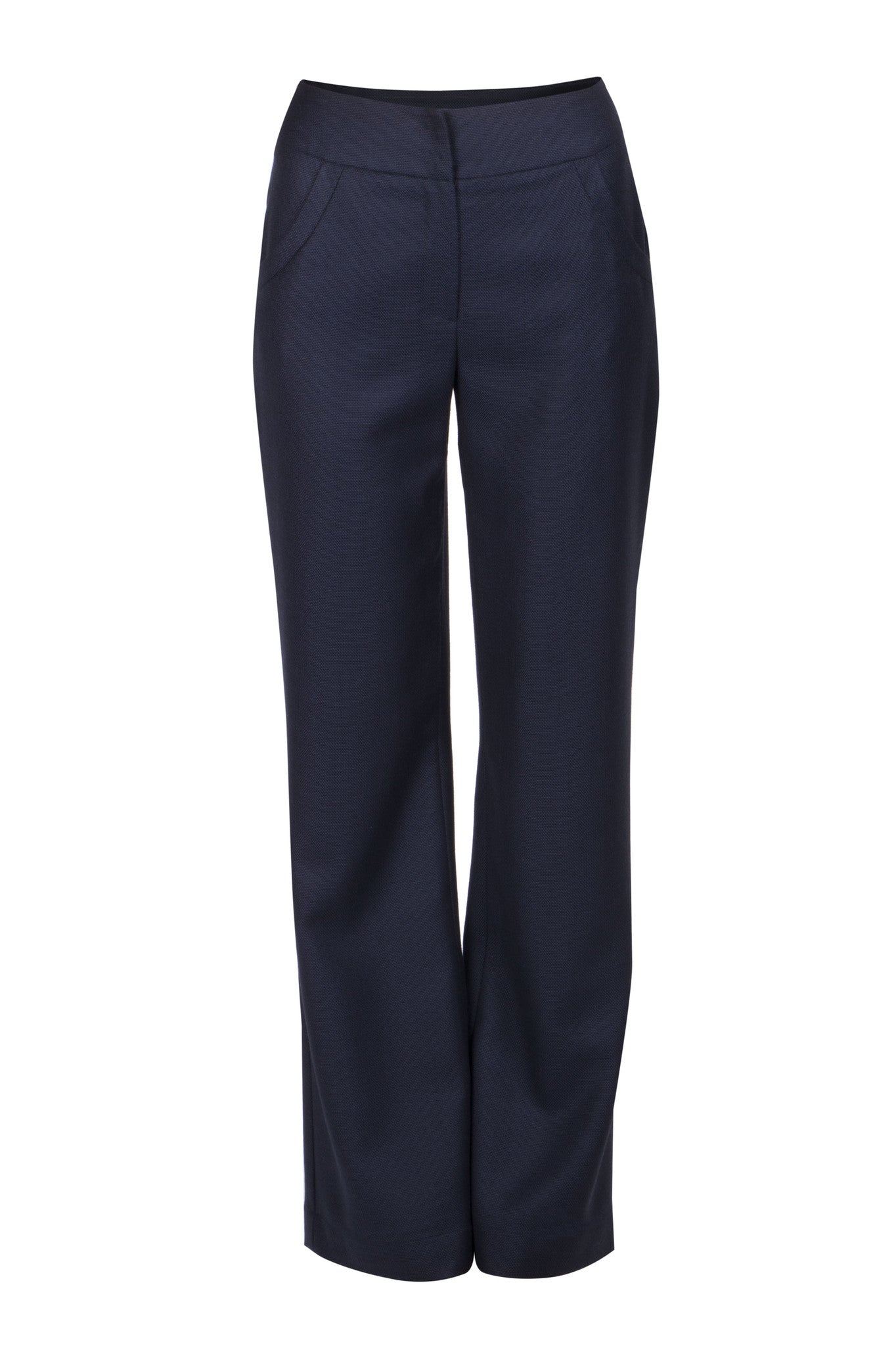 Navy blue wool suit pants