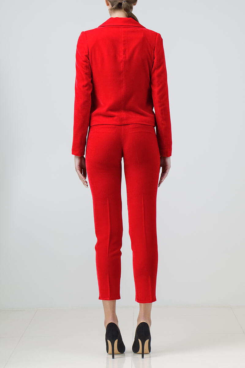 Red pantsuit